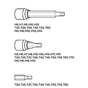 Torx antgalių rinkinys, 49 vnt.