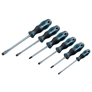 MAKITA SCREWDRIVER SET 6pcs.  (SL4.0 x 100 / SL5.5 x 100 / SL6.5 x 125 / SL8 x 150 / PZ1 x 80 / PZ2 x 100)