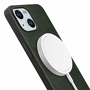 Dėklas skirtas Apple iPhone 15 su MagSafe- 3mk HARDY MagFabric Case Evergreen