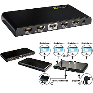 Разветвитель AV HDMI 2.0 1/4 Ultra HD 4Kx2K 3D Techly