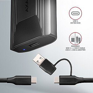 EEM2-GTS2 Безвинтовой алюминиевый внешний корпус USB-C 3.2 Gen 2 M.2 NVMe и твердотельный накопитель SATA + USB-A — сокращение USB-C