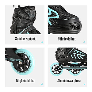 NILS EXTREME ROLLER SKATES NA19318 BLACK-TURQUOISE SIZE. S (31-34)