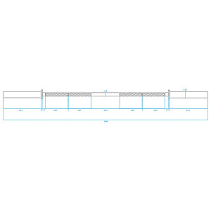 Olimpinė štanga 16 kg / 1830 mm su HMS GO320 spaustukais