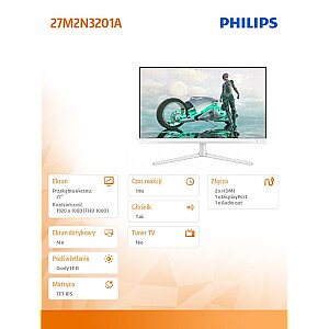 Monitor 27M2N3201A 27 cali IPS 180Hz HDMIx2 DP Pivot Głośniki