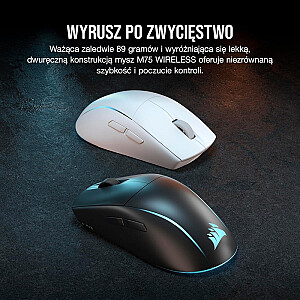 Myszka bezprzewodowa M75 biała RGB 