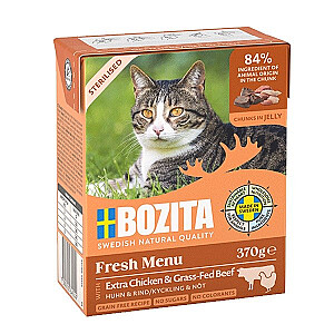 BOZITA Fresh Menu Sterilized Extra Vištiena su jautiena - šlapias kačių maistas - 370 g