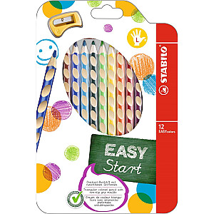 Деревянные мелки STABILO EASYcolors L в футляре с подвеской 12 шт.