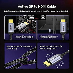 КАБЕЛЬ UNITEK DISPLAYPORT 1.4 НА HDMI 2.1, 8K, 1,8M