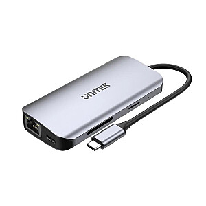 UNITEK ACTIVE HUB USB-C 2X HDMI,SD,4K,RJ45,PD 100W