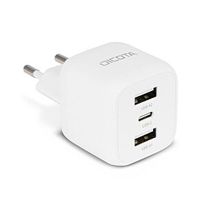 Ładowarka GaN 32W 2xUSB-A 1xUSB-C biała 