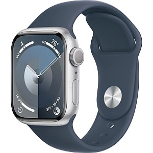 Išmanusis laikrodis Apple Watch 9 41 mm GPS Silver Alu Sport M/L Niebieski (MR913)