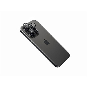 Fiksuotas fotoaparato stiklas | Apple | iPhone 16 Pro / 16 Pro Max | Grūdintas stiklas | Juoda