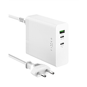 Fiksuota įkrovimo stotis 2xUSB-C/1xUSB, GaN, PD 3.1 palaikymas, 140W | FIXCG140-2C1A-WH