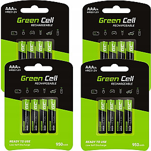 Green Cell 16 AAA R3 950mAh Ni-MH įkraunamos baterijos Green Cell įkroviklio baterijos