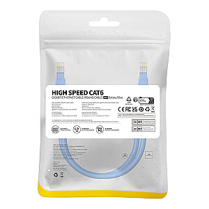 Apvalus kabelis Baseus Ethernet RJ45, Cat.6, 0,5 m (mėlynas)