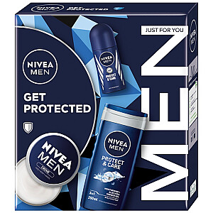 NIVEA SET Get Protected żel pod prysznic 250ml + antyperspirant roll-on 50ml + krem uniwersalny 75ml