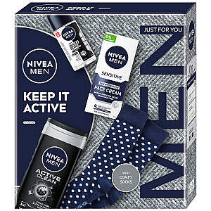 NIVEA SET Универсальный крем Keep It Active 30мл + спрей-антиперспирант 150мл + гель для душа 250мл