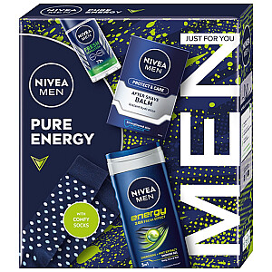 NIVEA SET Pure Energy antyperspirant spray 150ml + żel pod prysznic 250ml + balsam do ciała 250ml