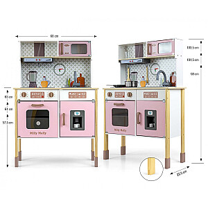 Zestaw Drewniana kuchnia Bjorn różowy