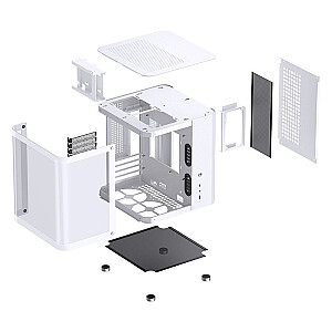 Jonsbo TK-1 2.0 Micro-ATX korpusas, grūdintas stiklas - baltas