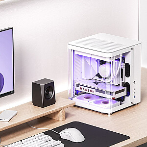 Корпус Jonsbo TK-1 2.0 Micro-ATX, закаленное стекло - белый