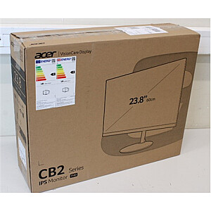 IŠPARDAVIMAS. Acer CB2 Series ZeroFrame CB242YEBMIPRX 23.8", LCD IPS, 1920x1080/16:9/1ms/250/1m:1/1xHDMI/1xVGA/1xDP/Garso įvestis/išvestis/juoda | Acer | CB242Y E | IPS | FHD | 16:9 | 100 Hz | 1 ms | 1920 x 1080 pikselių | 250 cd/m² | HDMI prievadų kiekis 1 | 