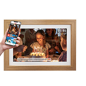 Nuotraukų rėmelis Denver su FRAMEO FHD 15,6" 8GB šviesios medienos