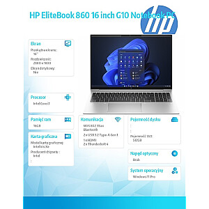 Notebook EliteBook 860 G10 i7-1355U 512GB/16GB/W11P/16.0   81A08EA