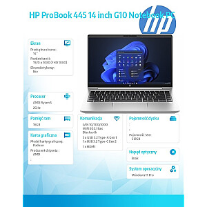 Notebook ProBook 445 G10 R5-7530U 512GB/16GB/W11P/14.0   968R5ET