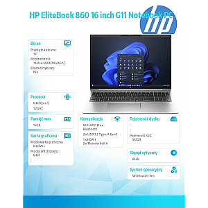 Notebook EliteBook 860 G11 U7-155U 512GB/16GB/W11P/16.0 9G1C0ET