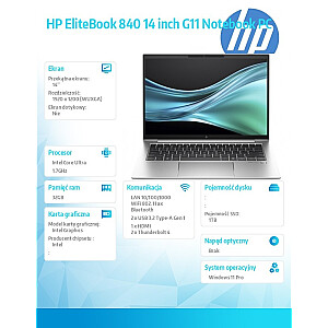 Notebook EliteBook 840 G11 U7-155U 512GB/16GB/W11P/14.0   9G0V7ET