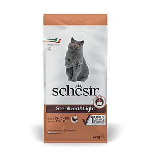 SCHESIR Adult Sterilized &amp; Light Rich in chicken - сухой корм для кошек - 10 кг