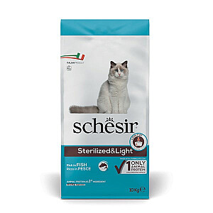 SCHESIR Adult Sterilized &amp; Light Rich in fish - сухой корм для кошек - 10 кг