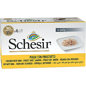 SCHESIR Chicken with ham in jelly - wet dog food - 4 x 85g