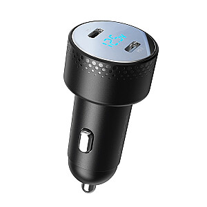 Joyroom JR-CCD02 2x USB-C automobilinis įkroviklis | 70 W | LED | juodas