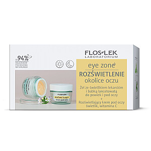 FLOSLEK SET Eye Zone żel ze świetlikiem lekarskim i babką lancetowatą 10g + rozświetlający krem pod oczy świetlik, witamina C 15ml