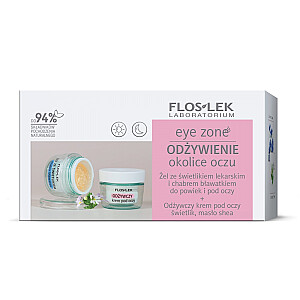 FLOSLEK SET Eye Zone żel ze świetlikiem lekarskim i chabrem bławatkiem do powiek i pod oczy 10g + odżywczy krem pod oczy świetlik, masło shea 15ml