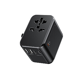 Ładowarka / Adapter podróżny Pop Digital Series  EU / UK / US / AU + 3x USB-C & 2x USB-A 30W Czarny