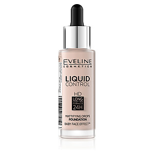 EVELINE Liquid Control HD matinis pagrindas su lašeliais 005 Ivory 32 ml