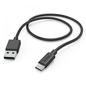 USB-A Зарядный кабель USB-C 1 м, черный 