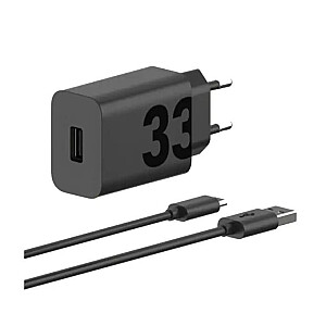 Motorola TurboPower Wall Charger 33W USB-C, 1m C-C cable, Black