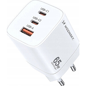 Зарядное устройство Wozinsky Wozinsky CGWCW 65W GaN зарядное устройство USB-A / 2 x USB-C - белый