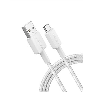 Anker 322 USB-A to USB-C Cable Nylon, 1.8M, White | Anker