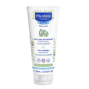 MUSTELA 2в1 очищающий гель с авокадо 200мл