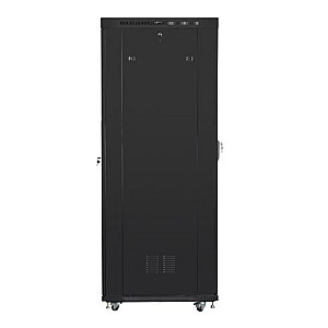 Szafa rack stojąca 19 cali 27U 800x1200 czarna drzwi perforowane LCD FLAT PACK 