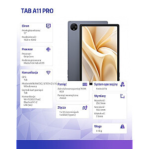 Планшет A11 Pro 8/256 ГБ, серый