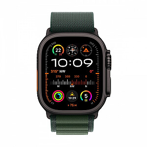 Apple Watch Ultra 2 GPS + Cellular 49mm Black Titanium Case | Dark Green Alpine Loop - Medium