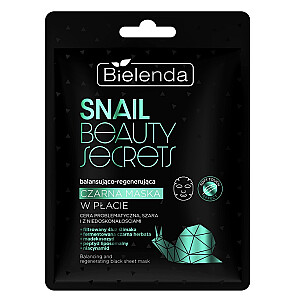 BIELENDA Snail Beauty Secrets балансирующая и регенерирующая черная тканевая маска 1 шт.