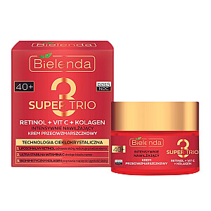 BIELENDA Super Trio intensywnie nawilżający krem przeciwzmarszczkowy 40+ dzień/ noc  Retinol + VIT C + Kolagen 50ml