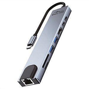 MEDIA-TECH USB HUB 8 В 1 GIGA LAN HUB MT5046